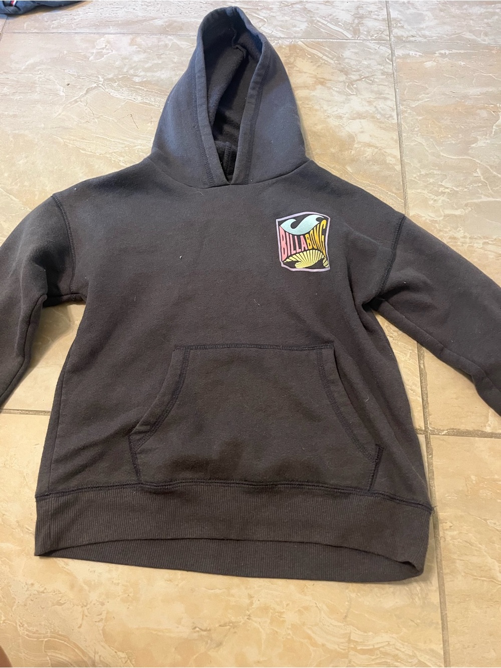 Billabong Black Kids Pullover Hoodie with Multicolor Chest Logo